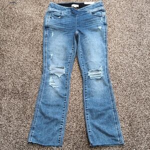 M Jeans By Maurices Slim Boot Distressed Blue Women's Jeans Size 28 NEW